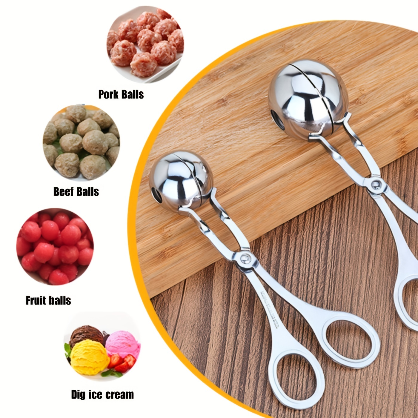 Ball Pressing Maker, Small Tools for Squeezing Meat Balls, Kitchen,  Domestic Meat Frying Ball, Ball Pressing Spoon, Fish Ball Spoon 