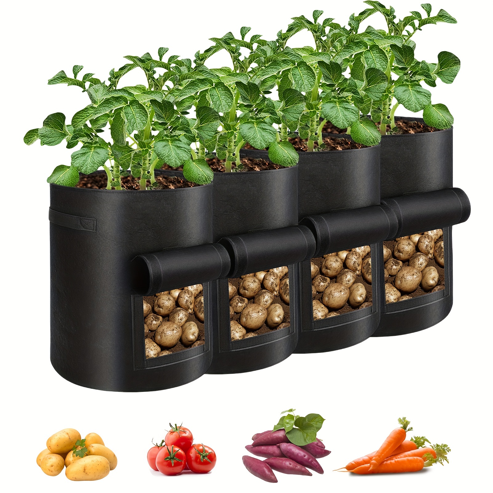 7 Gallon/10 Gallon Garden Potato Grow Bags With Flap And - Temu