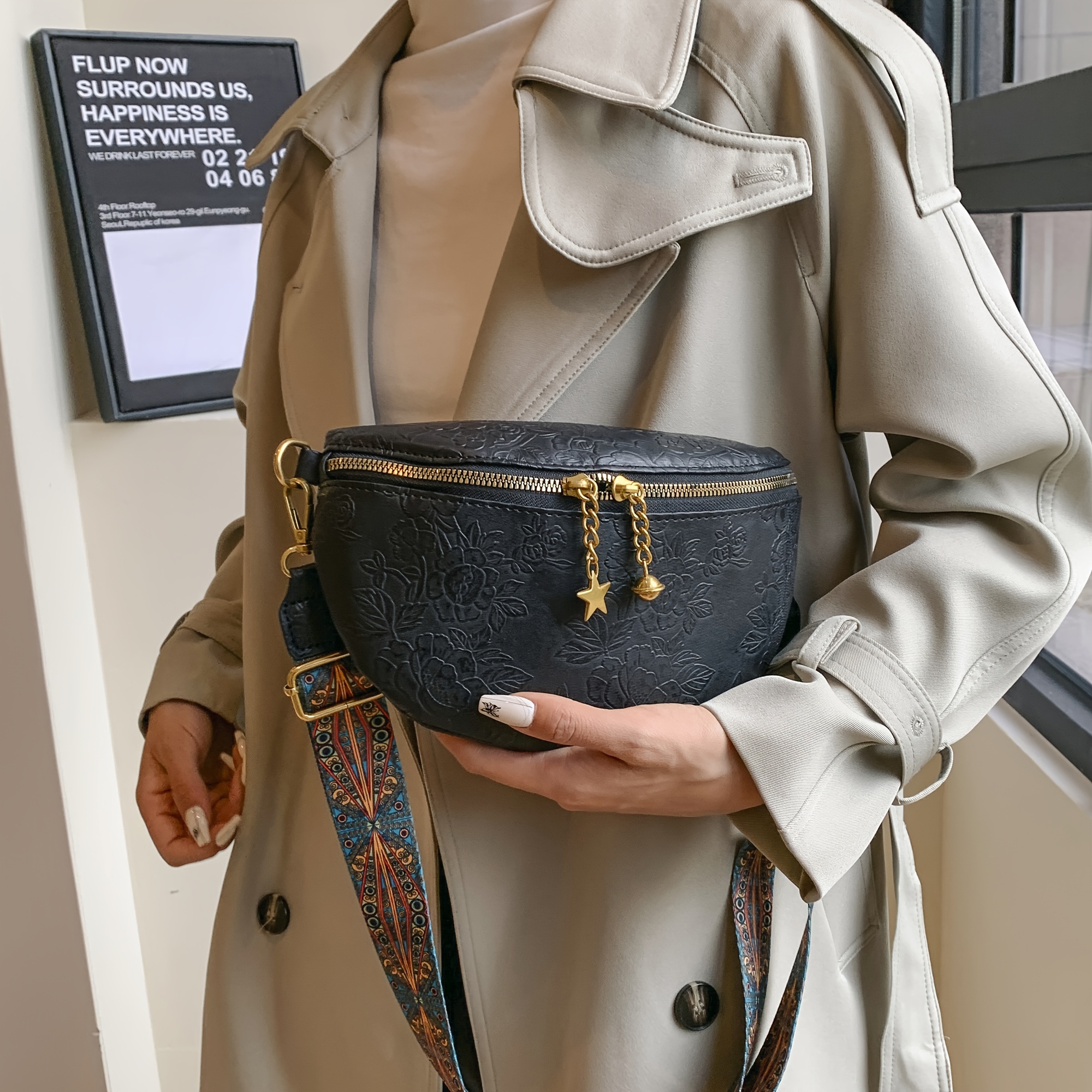 Vintage Geometric Print Waist Bag, Retro Crossbody Fanny Pack, Women's  Fashion Sling Shoulder Purse - Temu