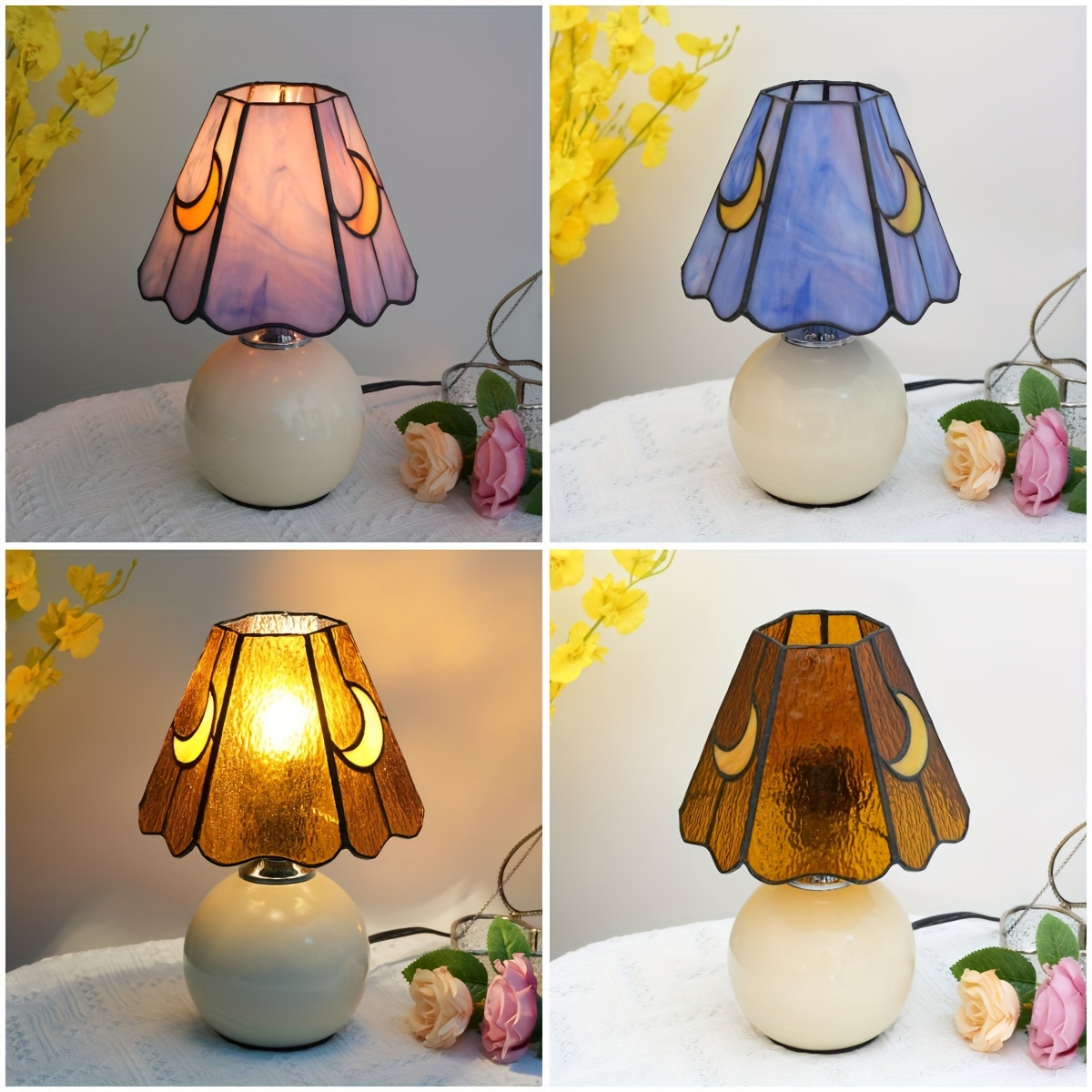 Modern stained on sale glass lamp