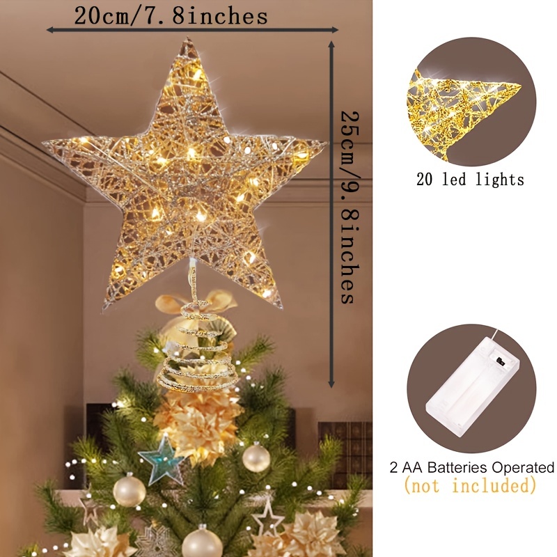 Festive Gold Christmas Tree Ornament, Holiday Decoration, Gold