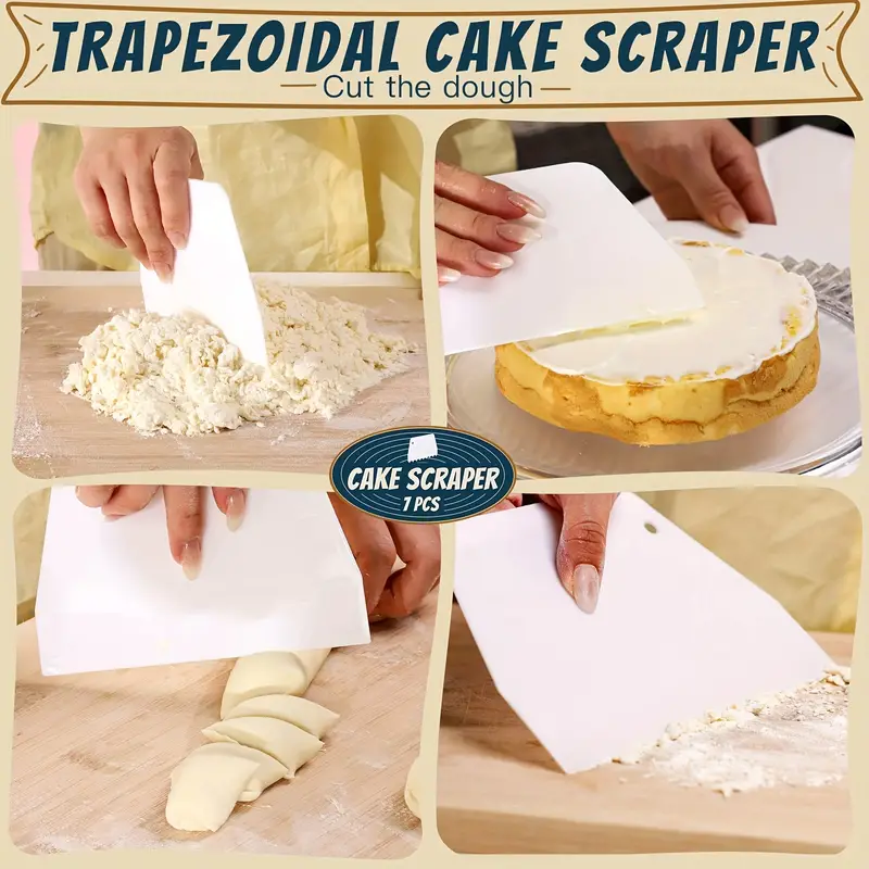 Cake Scraper White Plastic Cake Smoother Dough Scraper Bowl - Temu