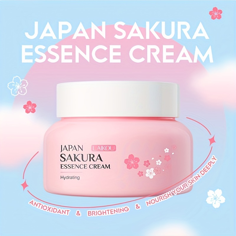 1pc Sakura Essence Cream Facial Moisturizer Daily Hydrating Repair Face Cream With Niacinamide And Sodium Hyaluronate For All Skin Types Face And Neck Cream To Smooth Skin