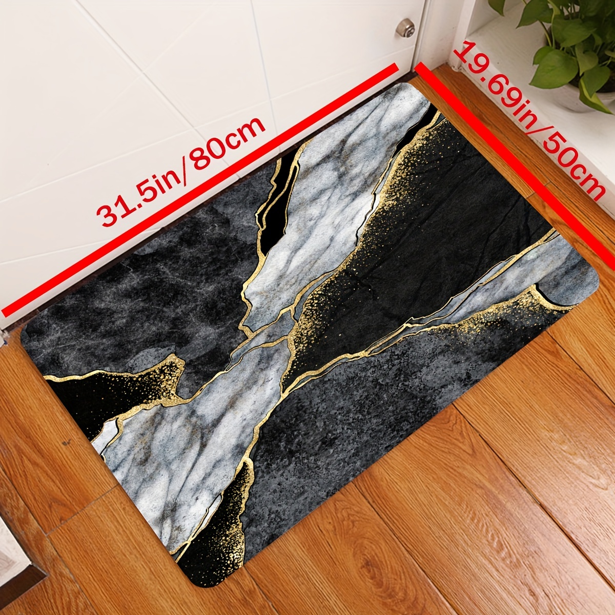 1 Alfombra Cocina Diseño Mármol Absorbente - Temu