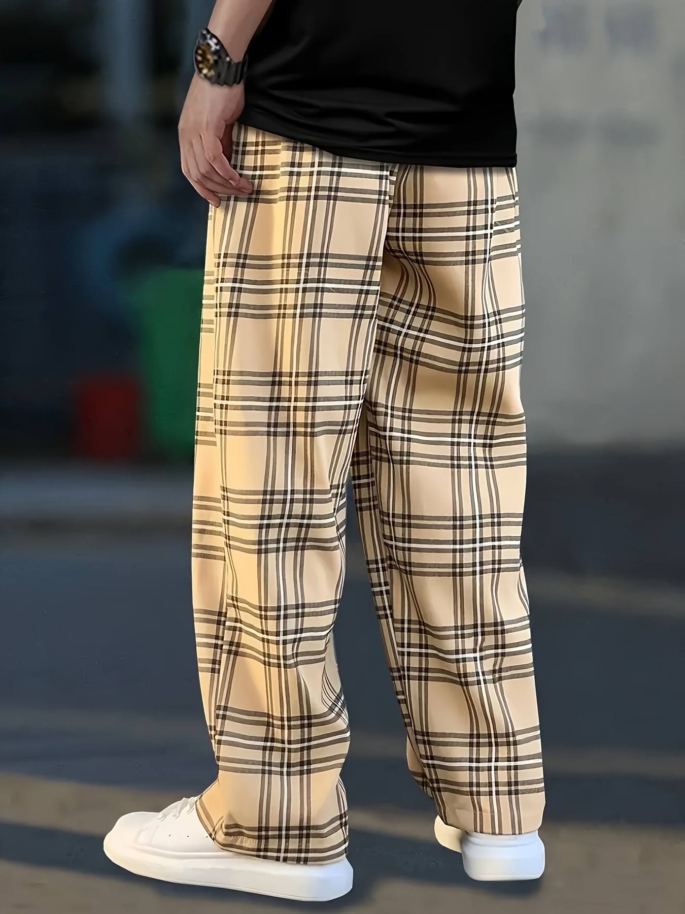 Mens big and hot sale tall plaid pants