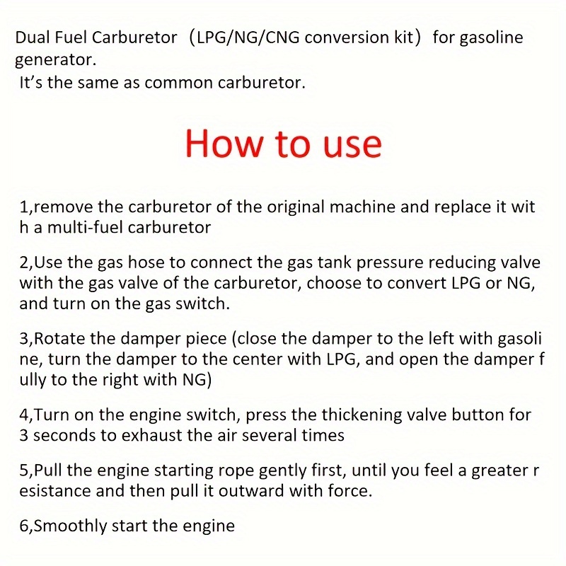 1 pack generator   carburetor 168 unit manual lpg cng conversion 2 3kw suitable for gx160 168f gx200 170f carburetor details 0