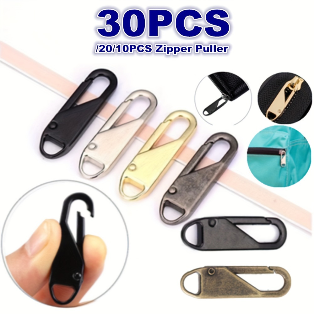 YKK Zipper Repair Kit Solution 5 Zipper Heads - Sliders with Pulls #5 Brand  Donut Style Pulls - 5pcs with Top and Bottom Stoppers (Nickel) 
