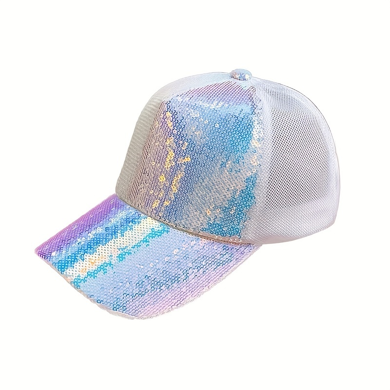 Y2K Sequin Sparkly Trucker Hat Hip Hop Adjustable Baseball Cap