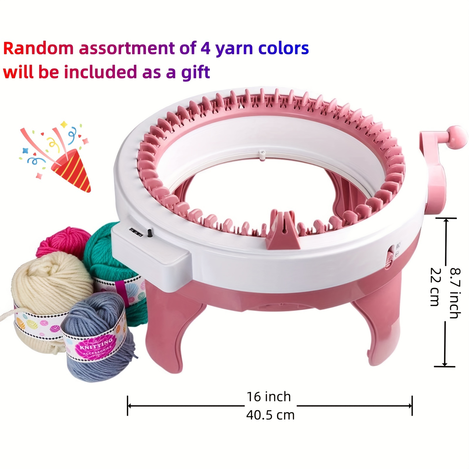 FYGAIN Sentro 48 Needles Knitting Machines with Row Counter, Smart Knitting  Round Loom for Adults/Kids, Knitting Board Rotating Double Knit Loom