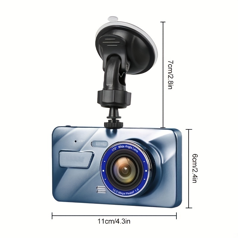 Cámaras de Tablero para automóviles Delantero y Trasero, Lente Dual HD  1080P Cámara de Espejo retrovisor DVR para automóvil de 4.3 Pulgadas Cámara  de Tablero Grabadora de Video Detección Movimiento : 