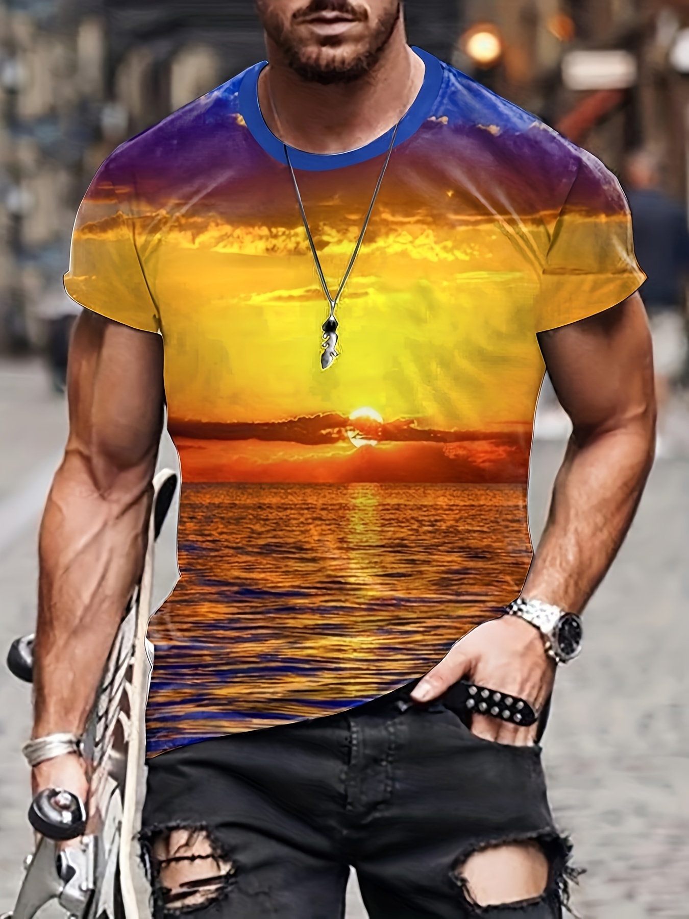 T-shirt Da Uomo Con Stampa 3d In Stile Resort, Streetwear Alla Moda, Comoda  Maglietta Estiva Casual Creativa, Spedizione Gratuita Per I Nuovi Utenti