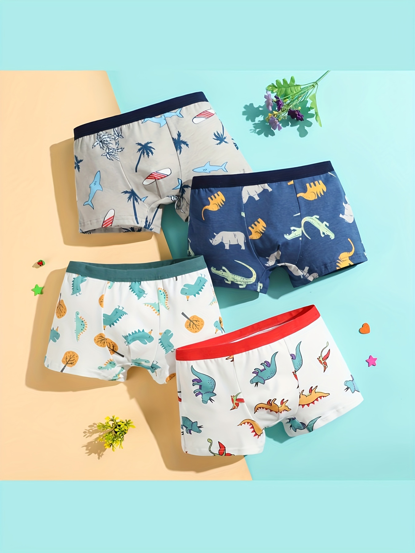 Toddler Boys Underwear Soft Breathable Cartoon Crocodile - Temu