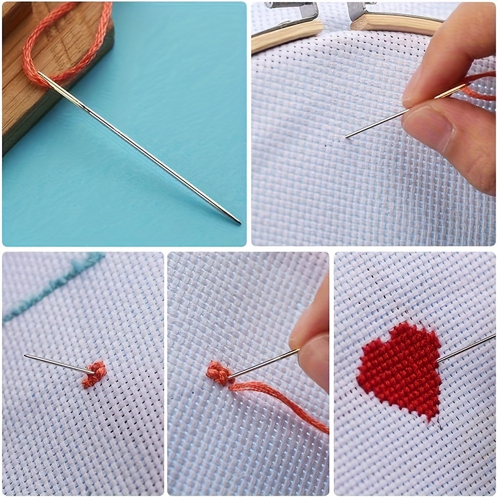 Large eye Blunt Needles Steel Yarn Knitting Needles Sewing - Temu