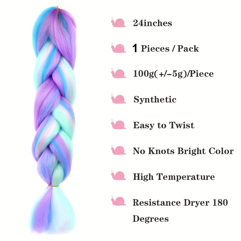womens jumbo crochet hair extensions 24 inch colorful synthetic braids high temperature fiber ideal for cosplay parties and halloween details 3