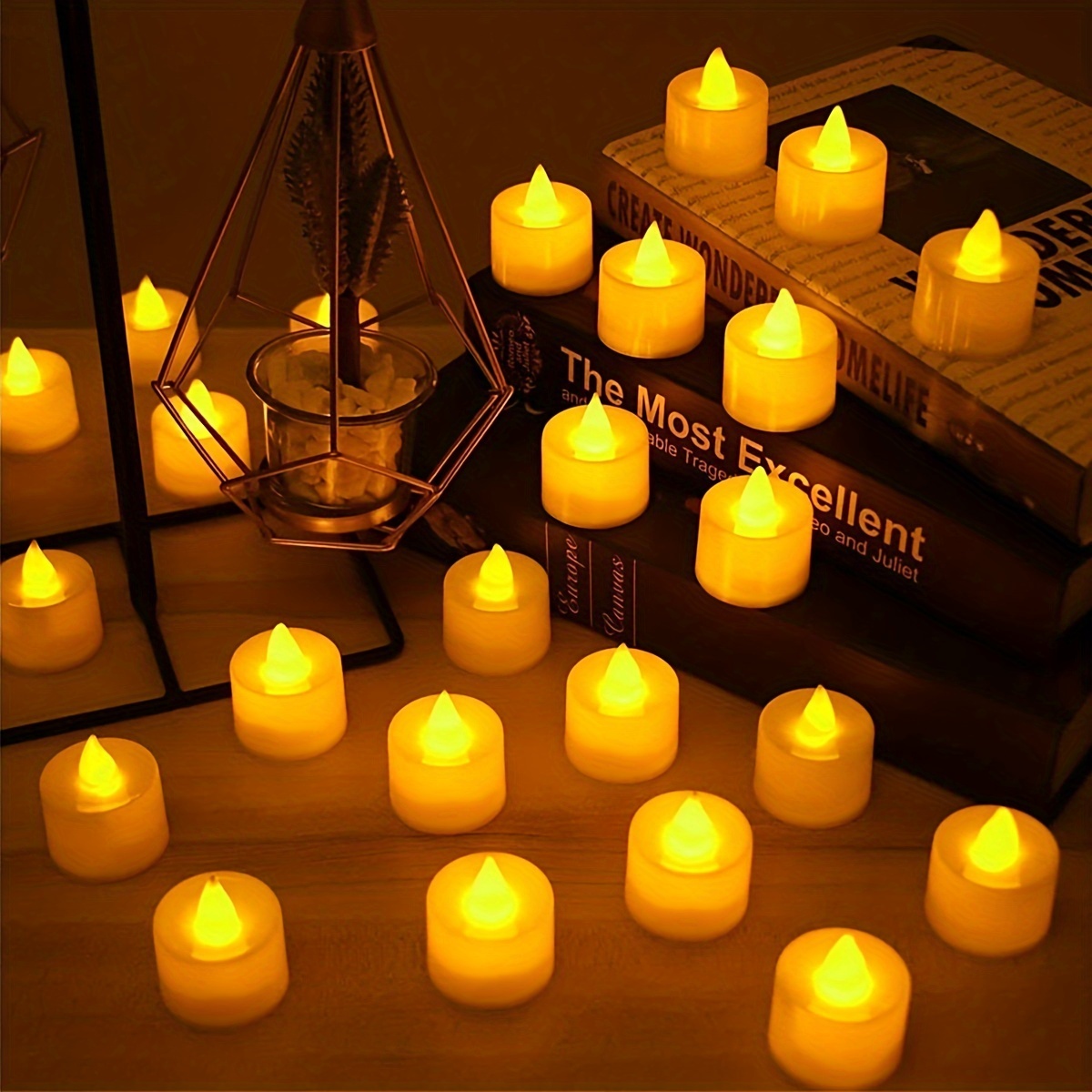W01 50 Candle Atmosphere Valentine's Day Led Mini Electronic - Temu