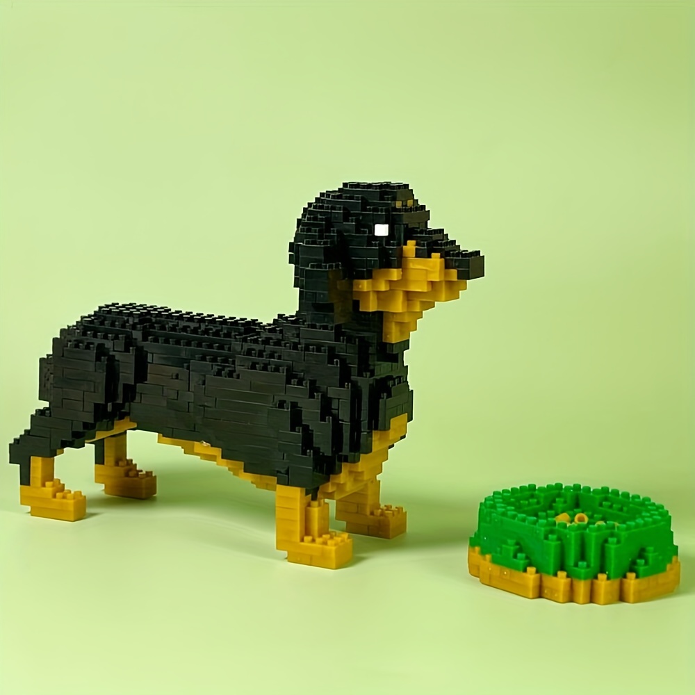 Dachshund Dog 3D Puzzle 2100 pcs Mini Blocks Animal Building Blocks Set -  Your Very Own Mini Pet Companion Mini Block Gift Kit - for Kids and Adults