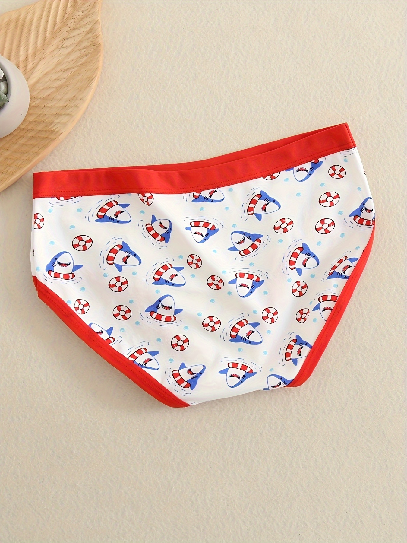 Boys Cotton Cartoon Briefs Full Cartoon Dinosaur Shark Print - Temu