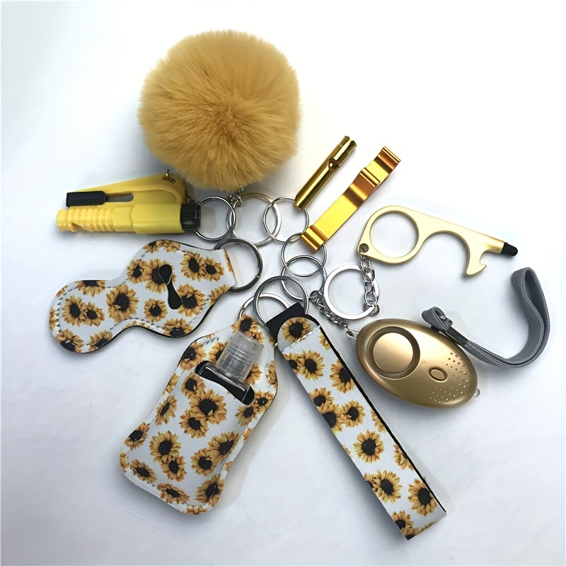 1 Whole Set Self-defense Keychain Set For Women Safety Personal Alarm  Portable Key Ring(leopard)