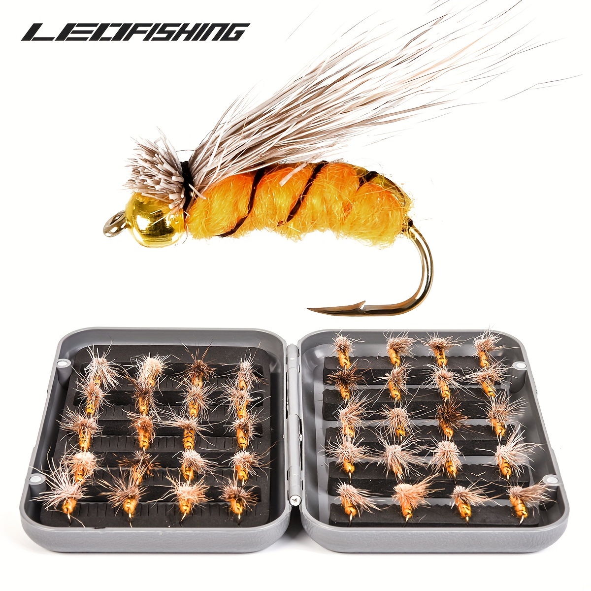 40pcs Leofishing Fly Bee Fishing Lures - Realistic Bionic Insect Bait for  Bass, Salmon, Trout - Freshwater Fishing Tackle with Sharp Hooks
