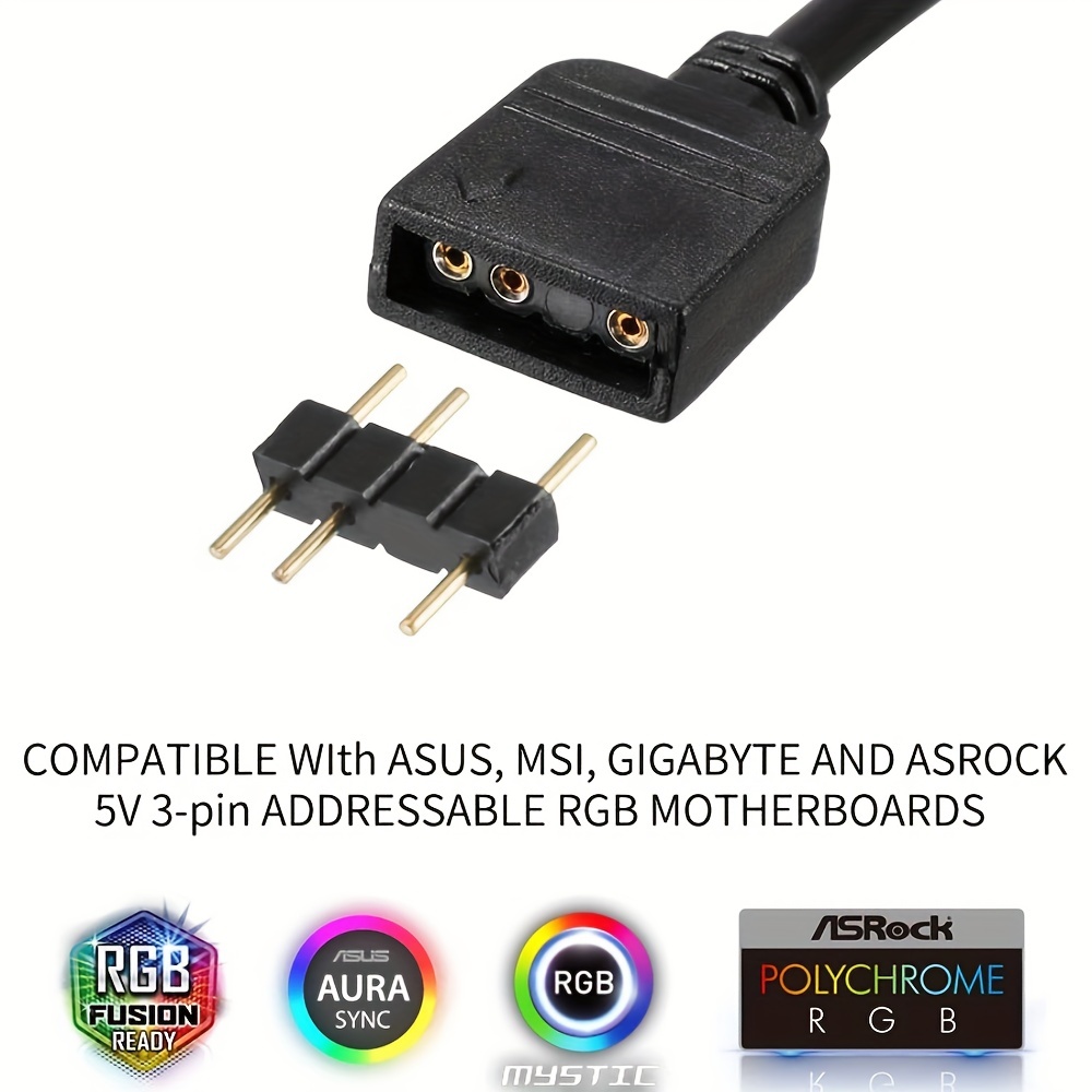 Pour 4pin Rgb To Standard Argb 3-pin 5v Adaptateur Connecteur