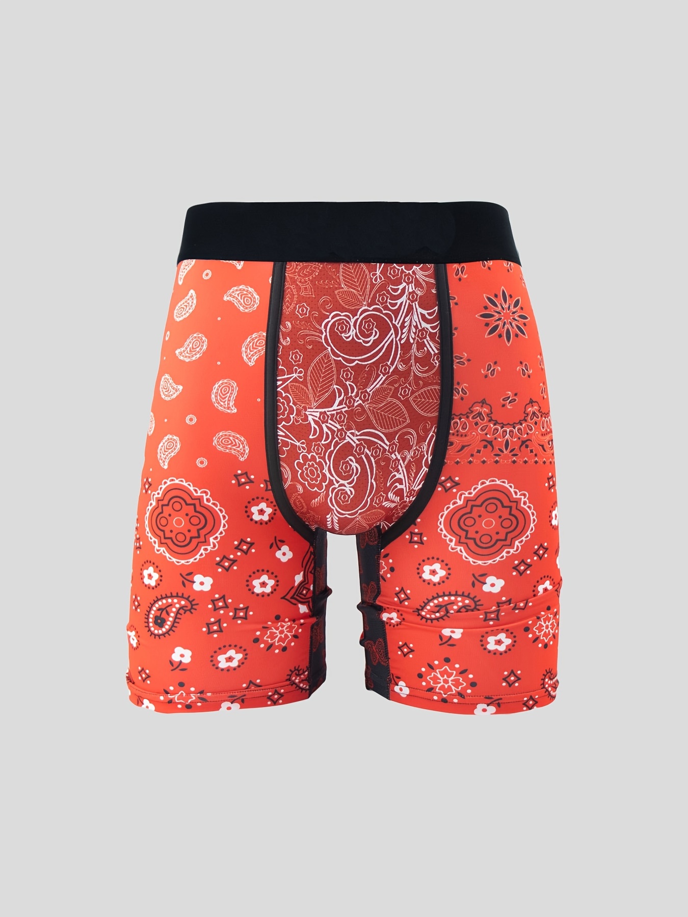 Men's 3d Print Graphic Long Boxer Briefs Shorts Breathable - Temu
