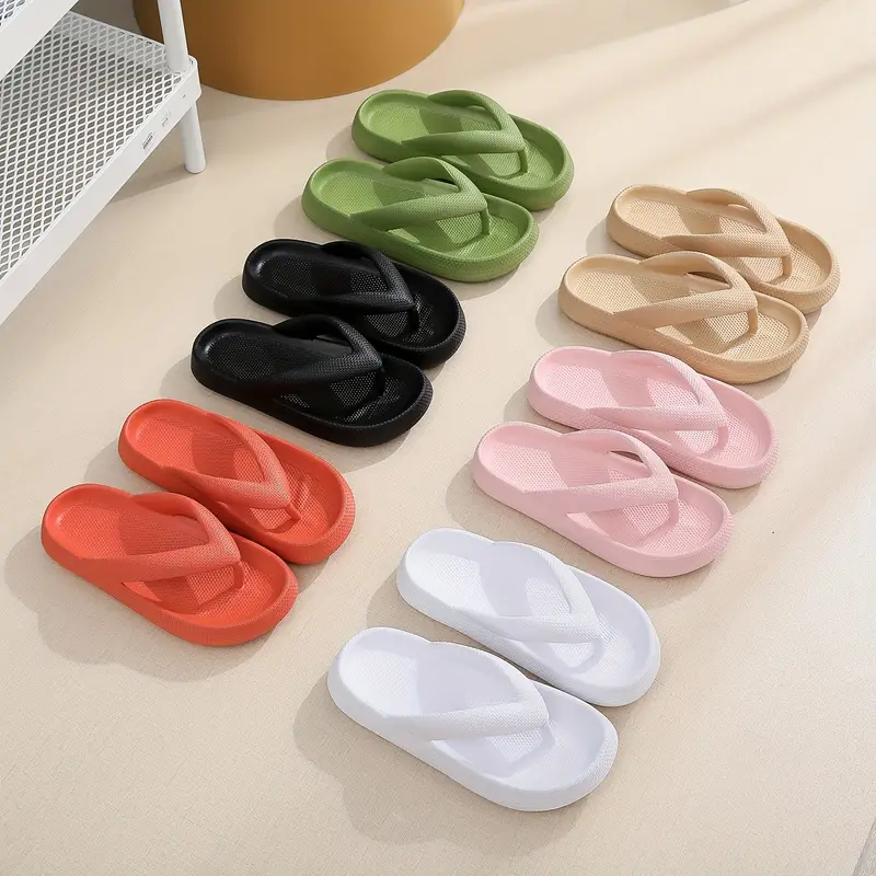 Women's Soft Sole Flip Flops Solid Color Comfy Casual - Temu Canada