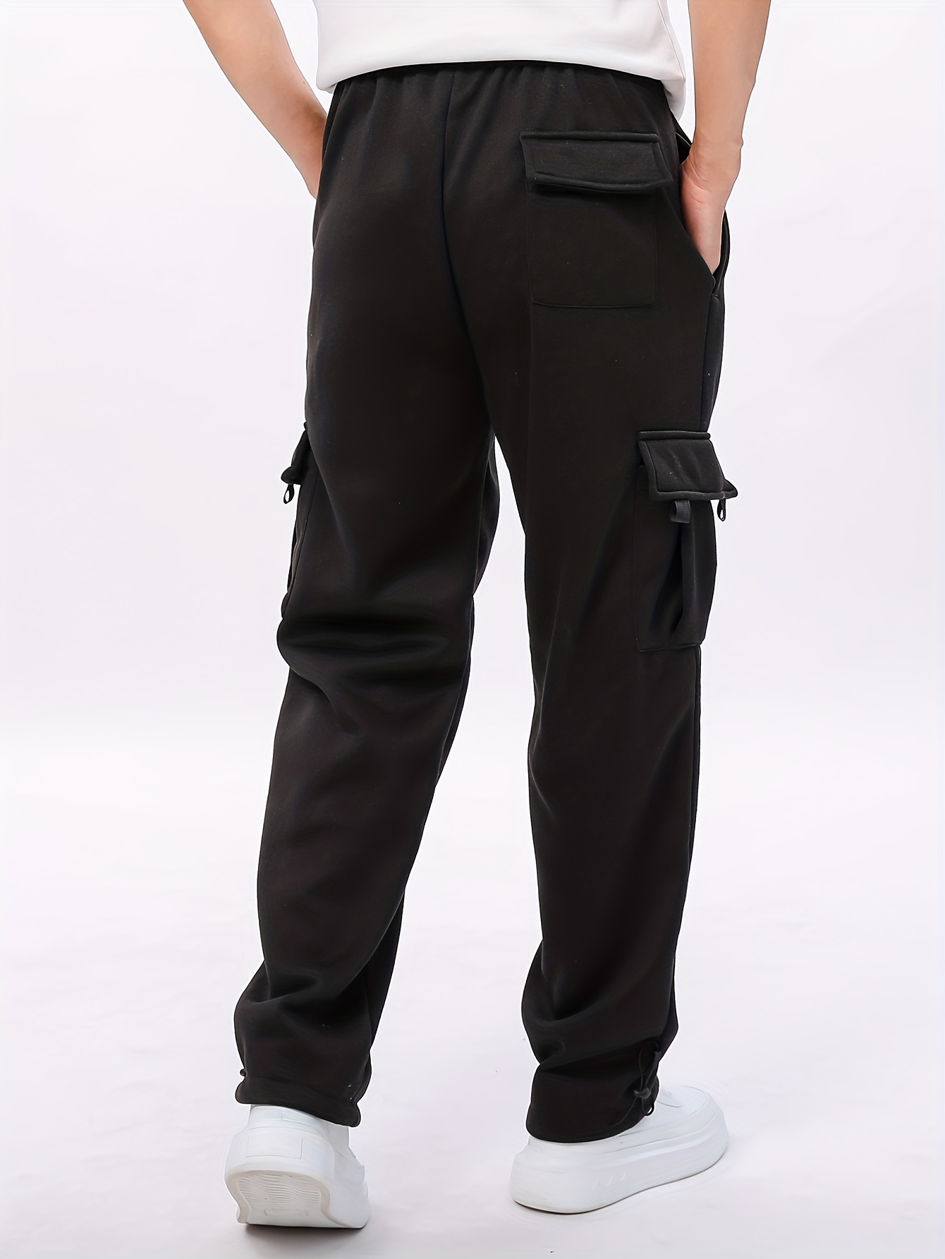 Men's Cargo Sweatpants Open Bottom Straight Leg Casual Fit - Temu