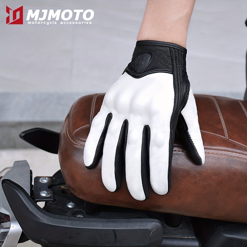 Motowolf-Gants de moto en cuir pour hommes, accessoires de motocross rétro  d'été, approuvés CE