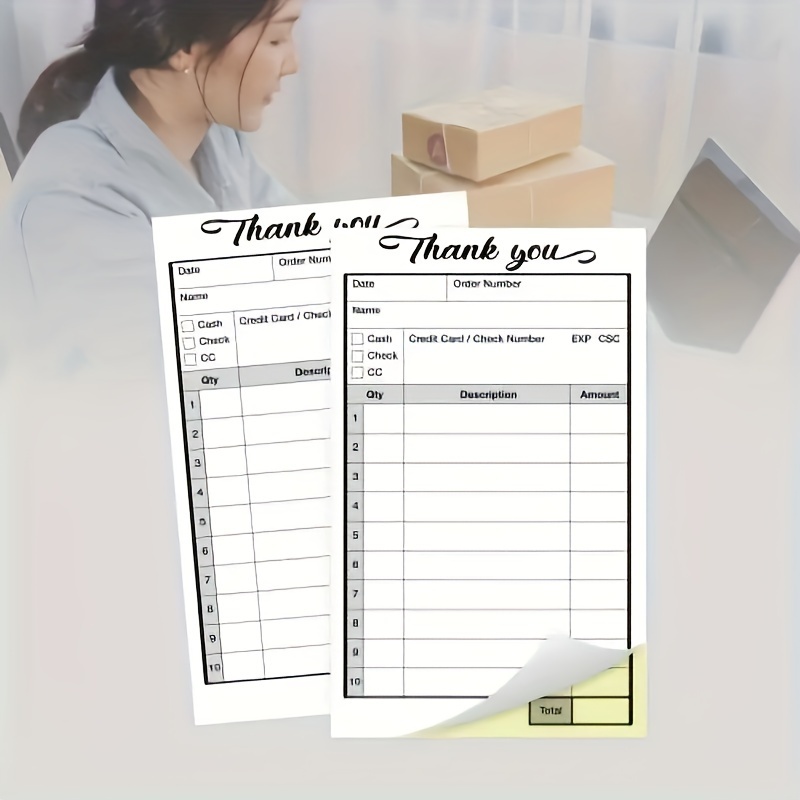 Three part Carbon free Form Invoice Book Carbon Copy Receipt - Temu