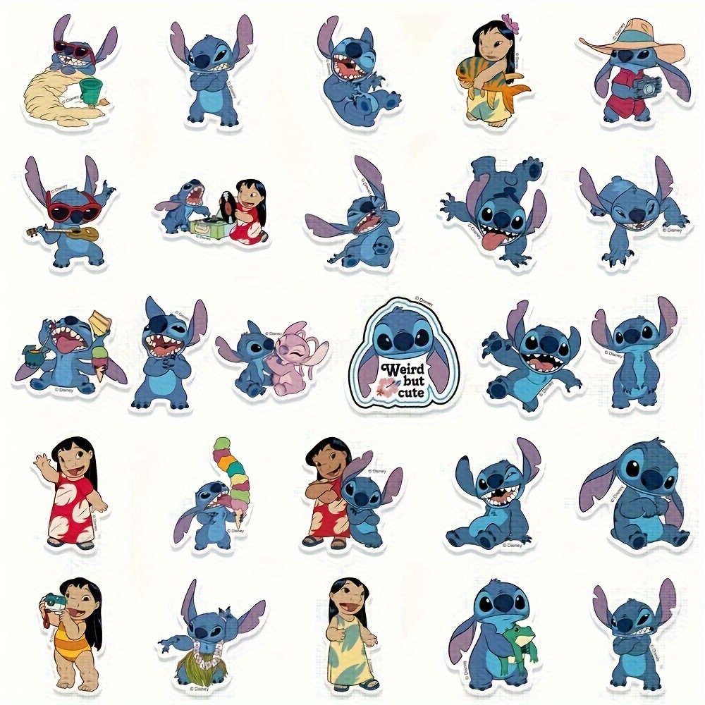 Disney-pegatinas de Lilo & Stitch para niños, calcomanías de