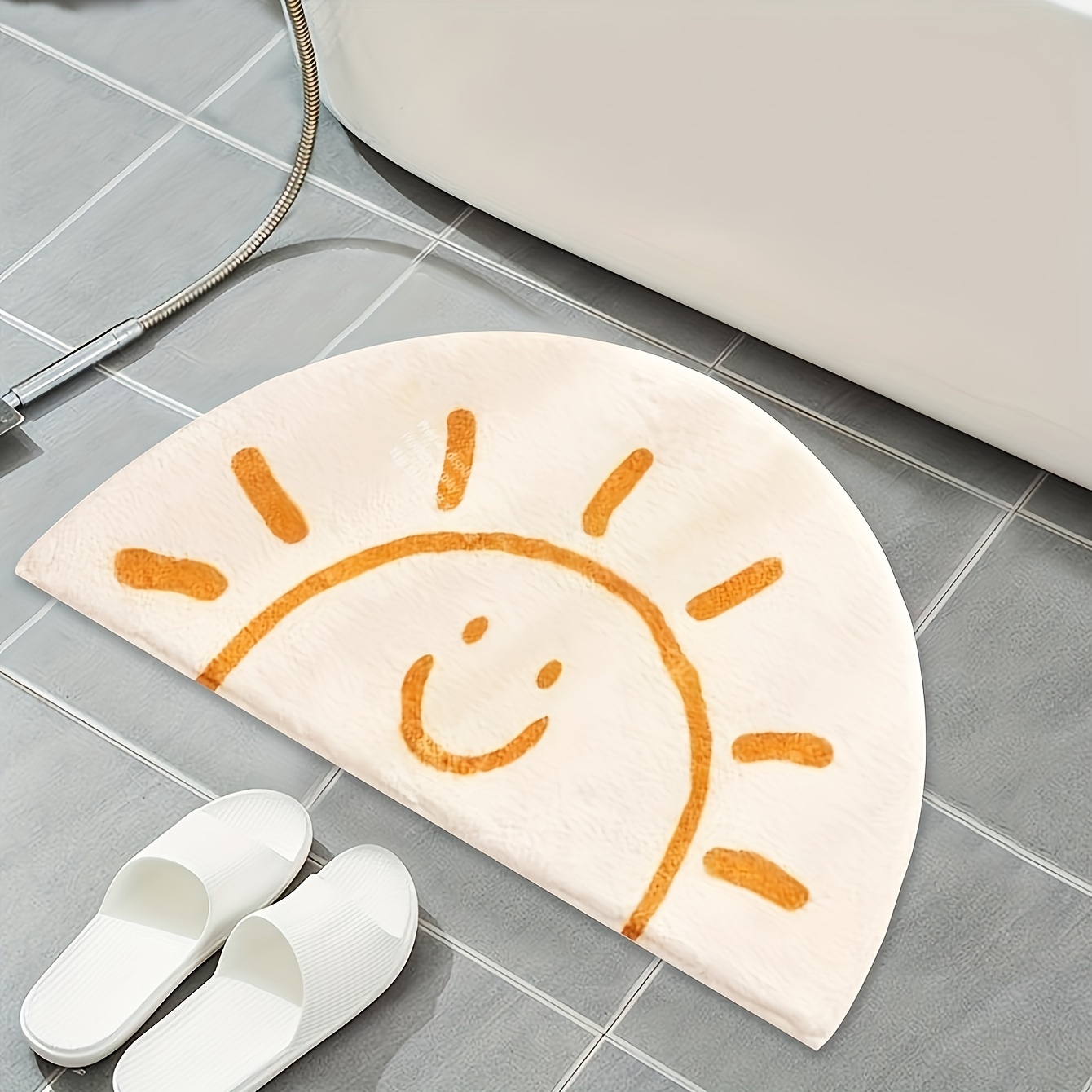 TEMU 1pc Cute Cartoon Sun Absorbent Non-slip Floor Mat, Toilet Bathroom Floor Mat, Non-slip Entry Door Mat, Entry Doorway Carpet, Toilet Foot Mat