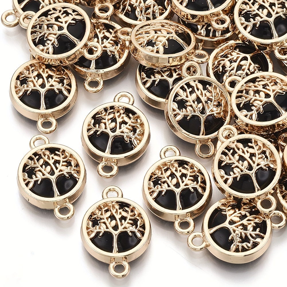 10 Flower Charms for Bracelet 2 Hole Earring Connector Necklace Pendant  Findings