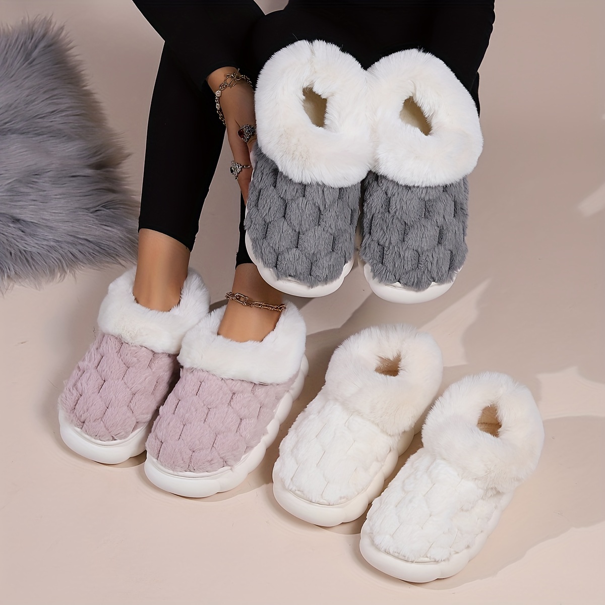 Slippers womens online fluffy