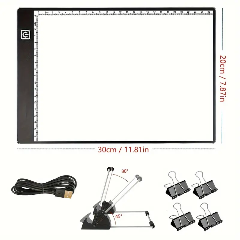 Portable A4 A3 Led Tracing Light Box With Scale,art Light Pad Light Table  With Detachable Stand&4clips,adjustable Brightness,usb Power,ultra-thin  Copy Board For Diamond Painting Drawing Sketching - Temu Austria