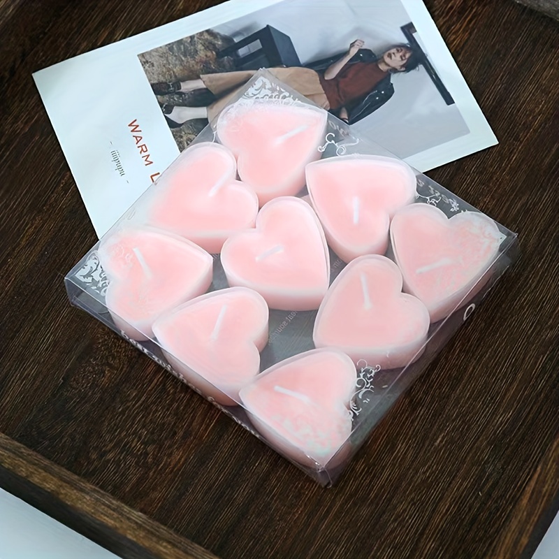 9pcs/Set Creative Heart-Shaped Candle, Aromatherapy Romantic Birthday  Candle, Aromatherapy Love Wedding Confession, Candlelight Dinner Candle For  Lover, Other Holiday Decorations,Home Decor,Weddings Decor, Aromatherapy  Gift ,, Decor