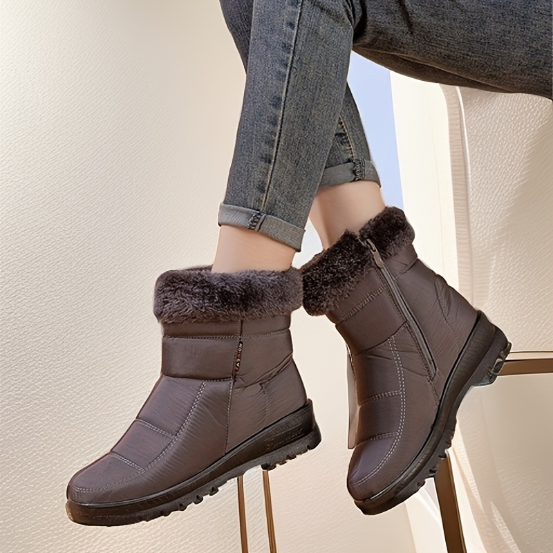 Women's Side Zipper Ankle High Short Boots Winter Thermal - Temu