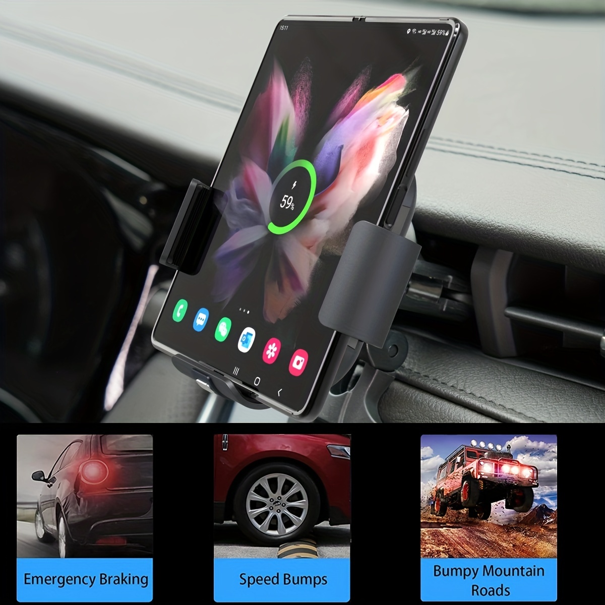 Support de voiture pour smartphone chargeur à induction BE MIX