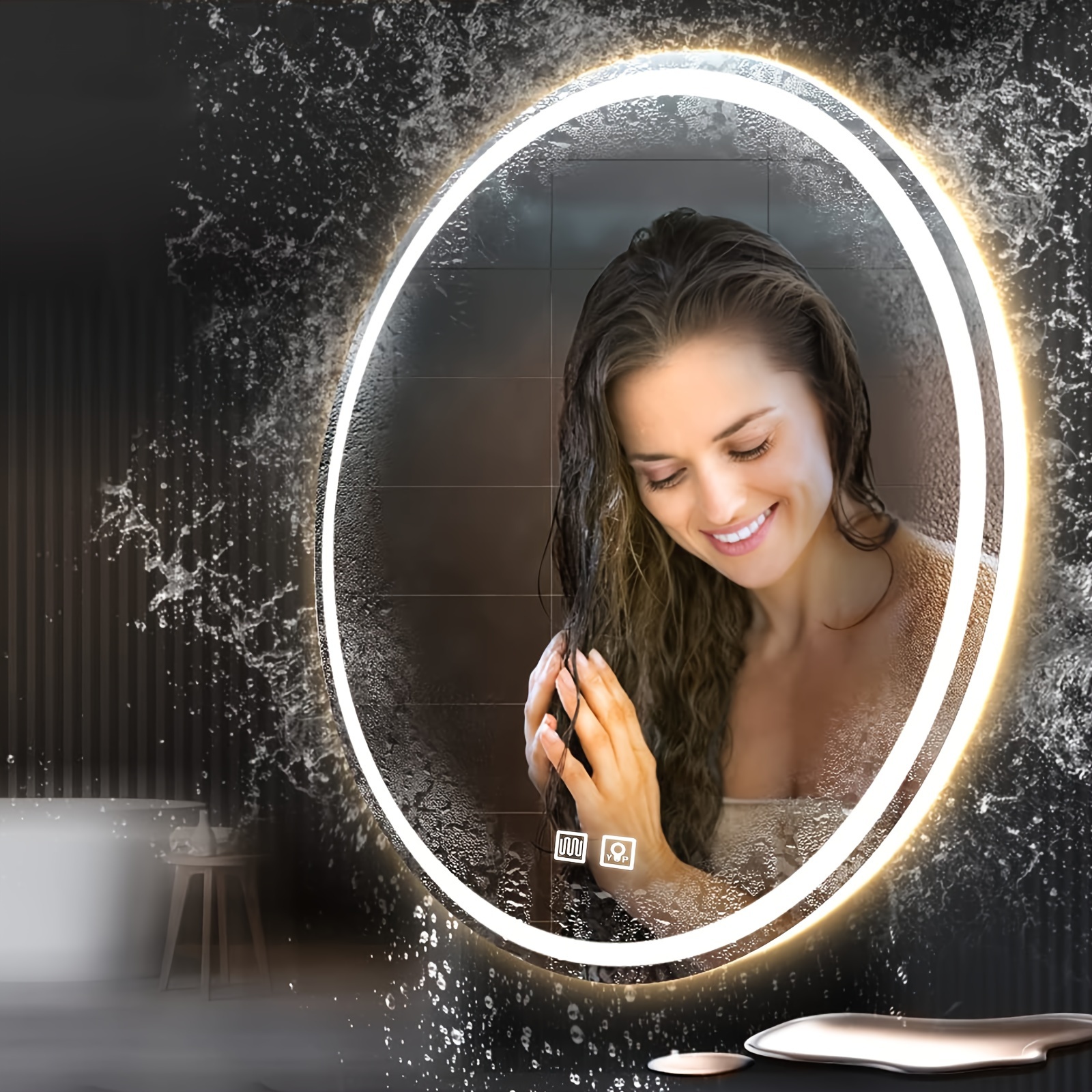  Luxo Espejo de afeitado, espejo de ducha con un soporte para  afeitar con potente ventosa, espejo antivaho inastillable para ducha  (transparente) : Hogar y Cocina