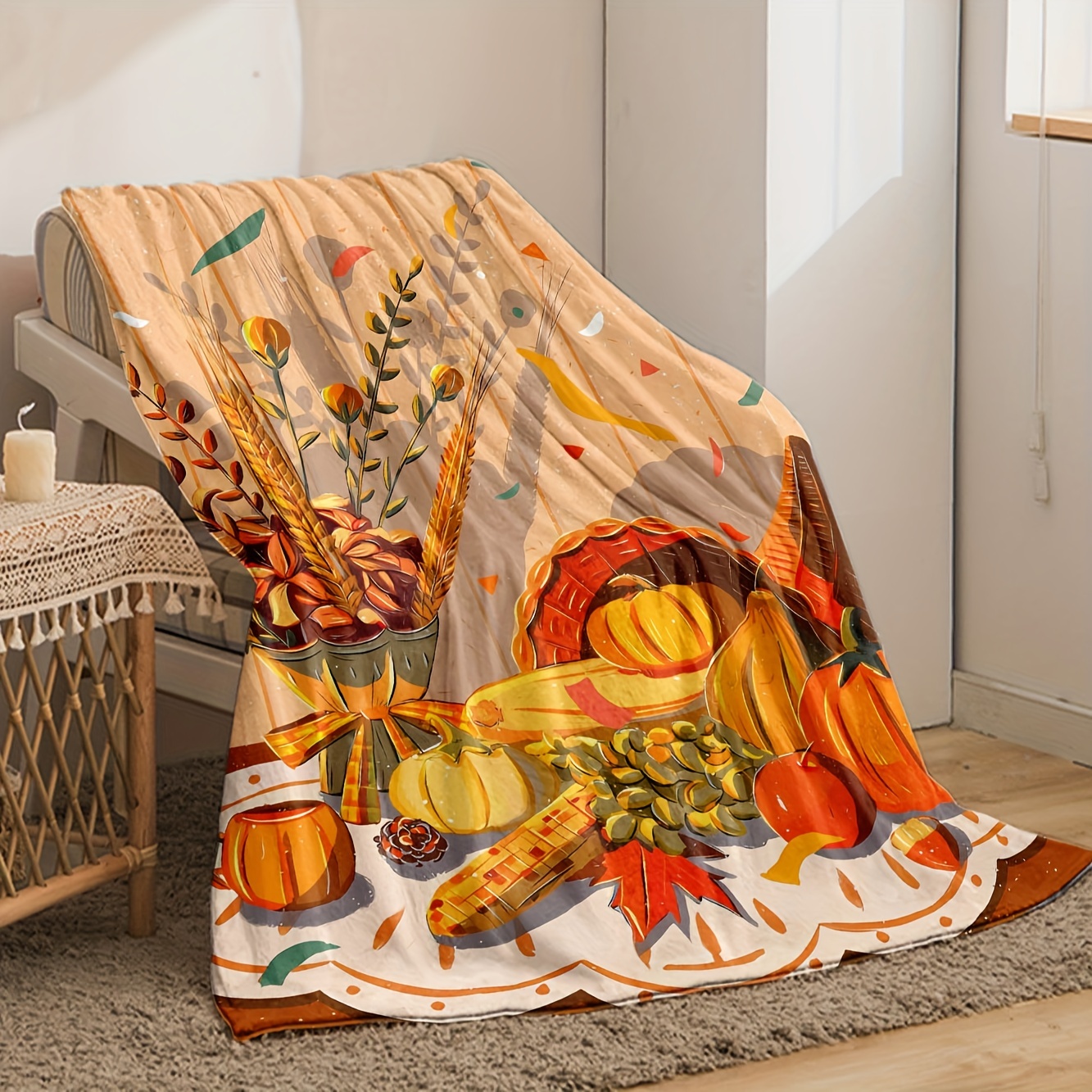 Orange flannel online blanket