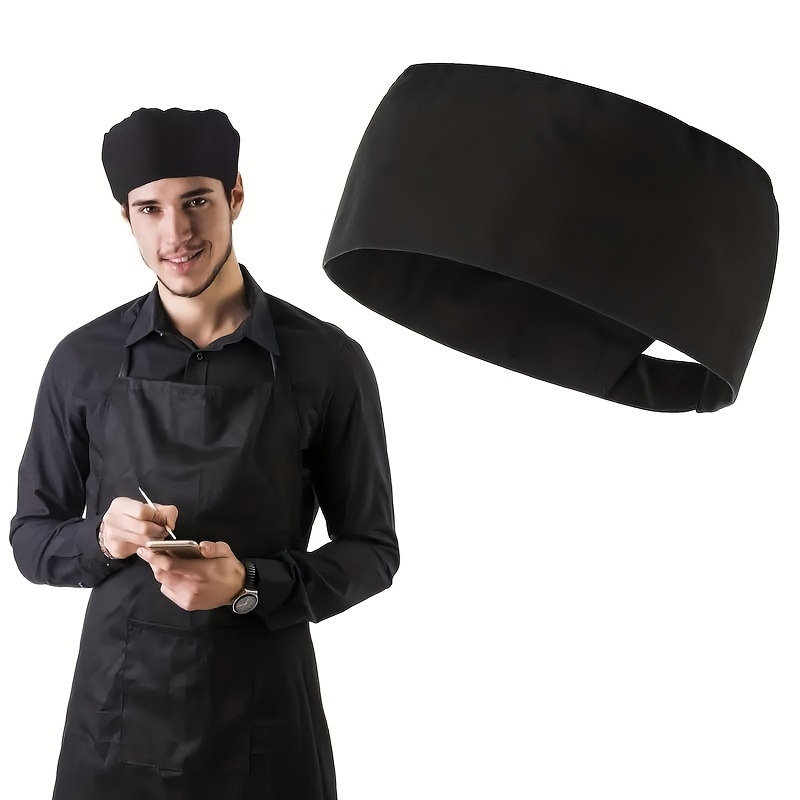 2pcs Black Fabric Work Hat, Breathable For Cleaning, Chefs