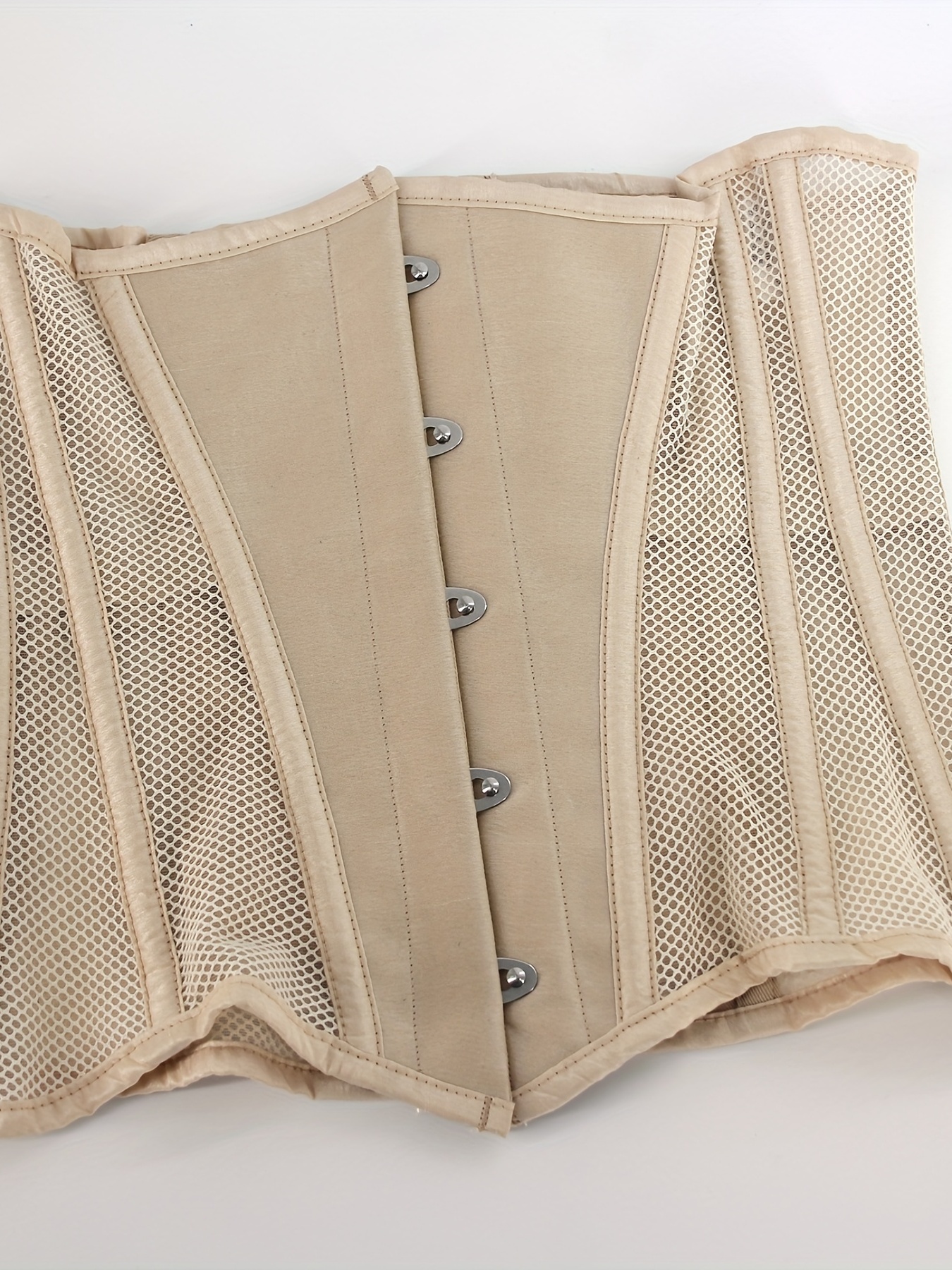 Fishnet Stitching Strapless Corset Breathable Lace Tummy - Temu Canada