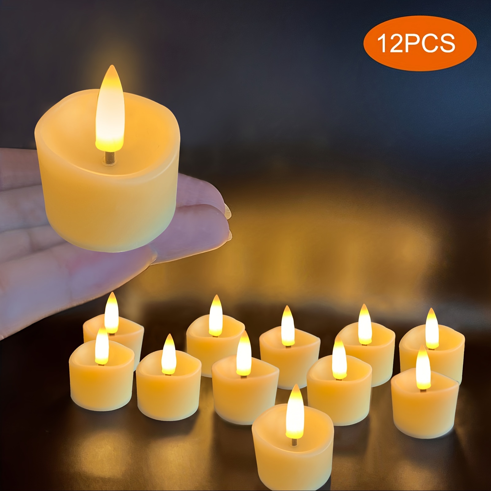 Battery Operated Led Tea Lights In Warm White Wedding Table - Temu