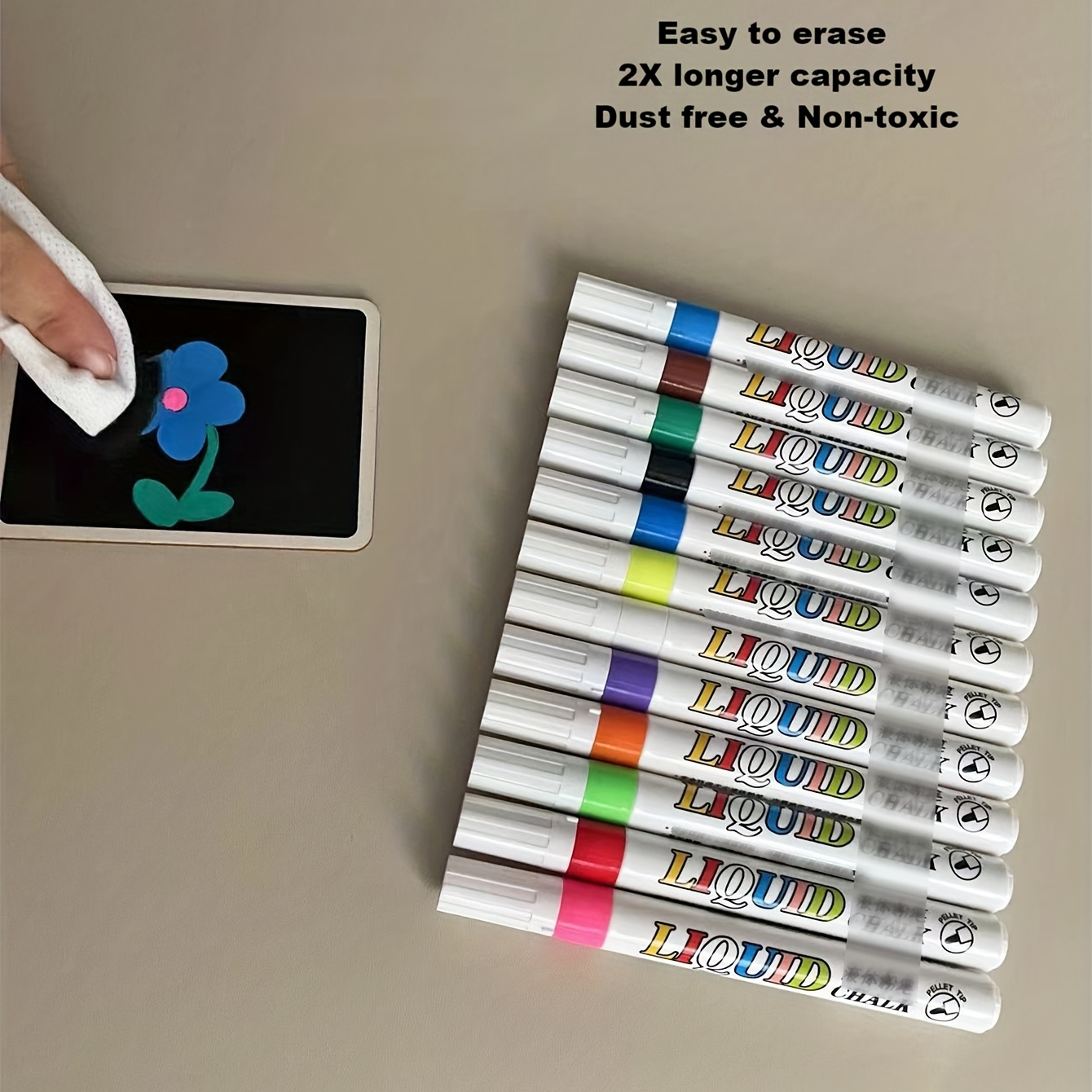 Neon Color Erasable Liquid Markers Multipurpose Drawing And - Temu
