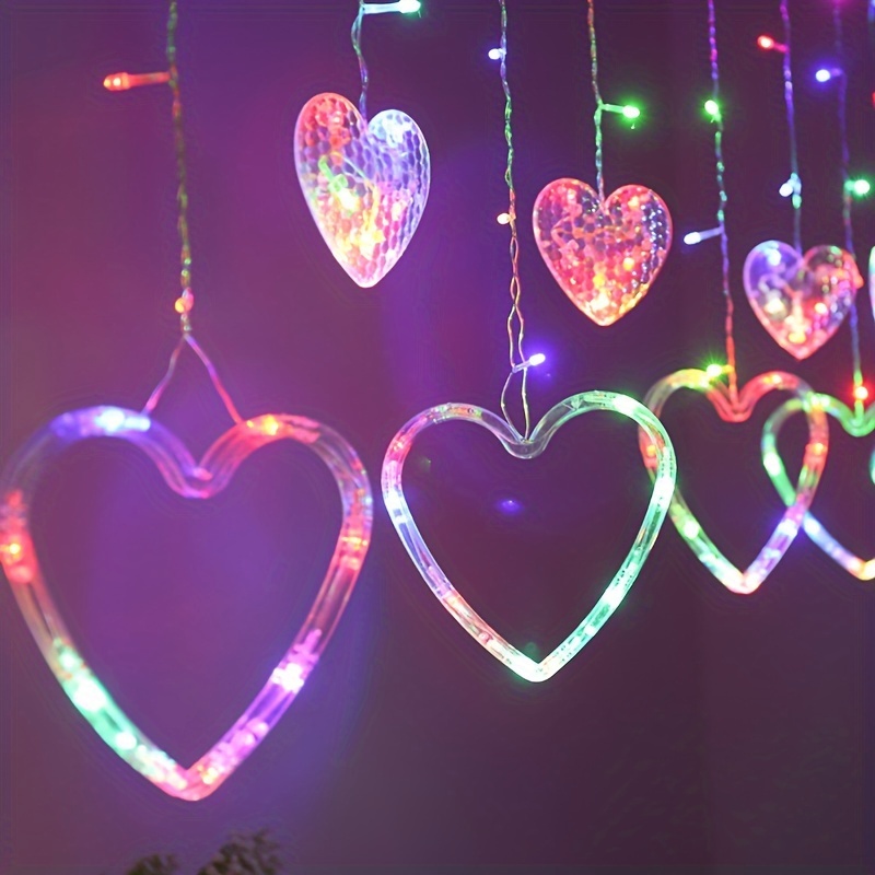 1/2/3/4 Stück Love Heart Fairy Curtain Lights - Batteriebetriebene