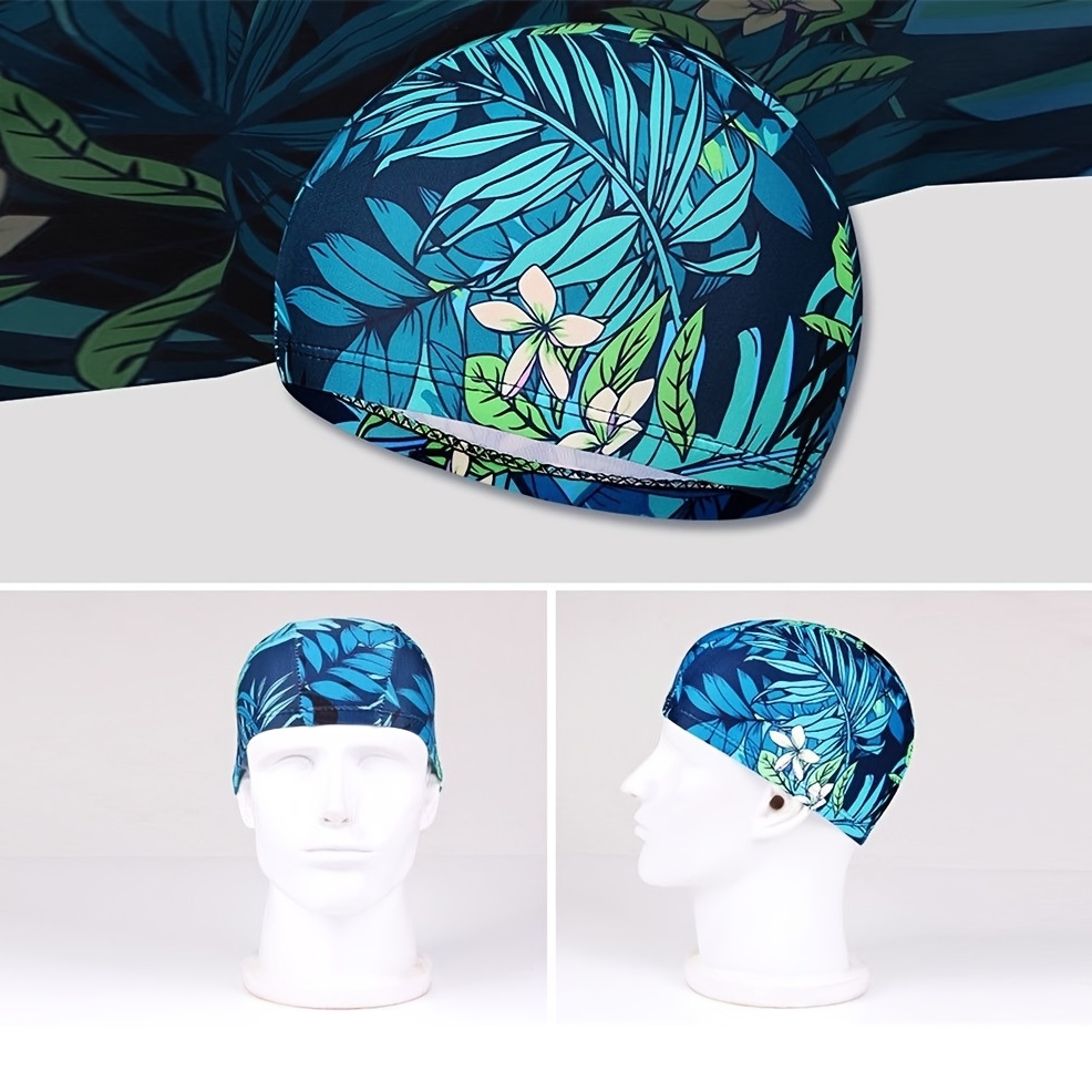 1pc Bonnet de natation en nylon imprimé, bonnet élastique extensible pour  les hommes et les femmes aux cheveux longs, piscine - Temu France
