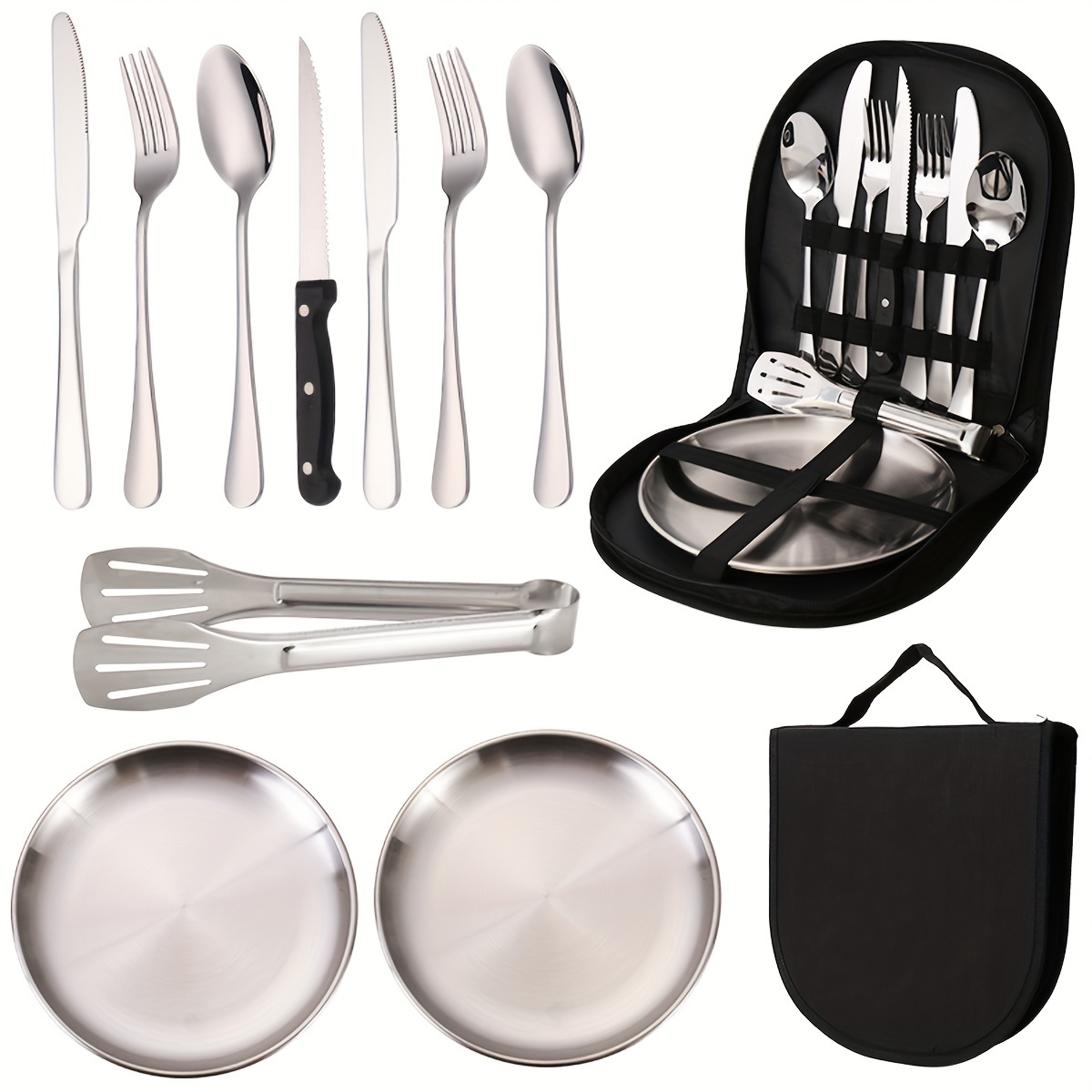 Stainless Steel Outdoor Camping Picnic Tableware Travel - Temu