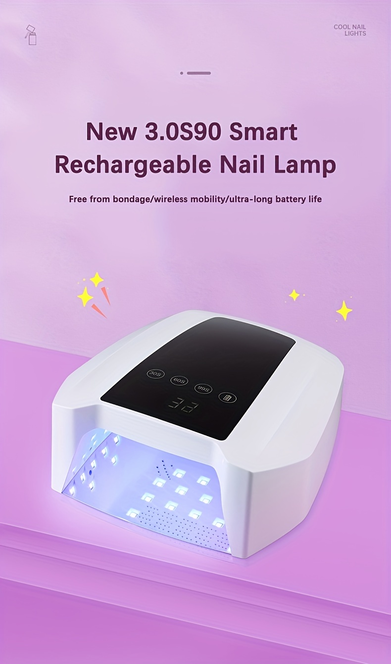  60W Rechargeable UV Light for Nails, Professional uv