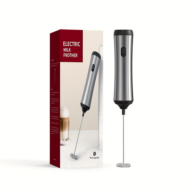 COKUNST Electric Milk Frother Handheld with Stainless Steel Stand Battery  Powered Foam Maker, Whisk Drink Mixer Mini Blender For Coffee, Frappe