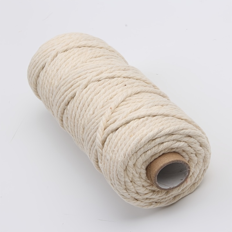 Diy Handwoven White Cotton Cord Binding Rope - Temu