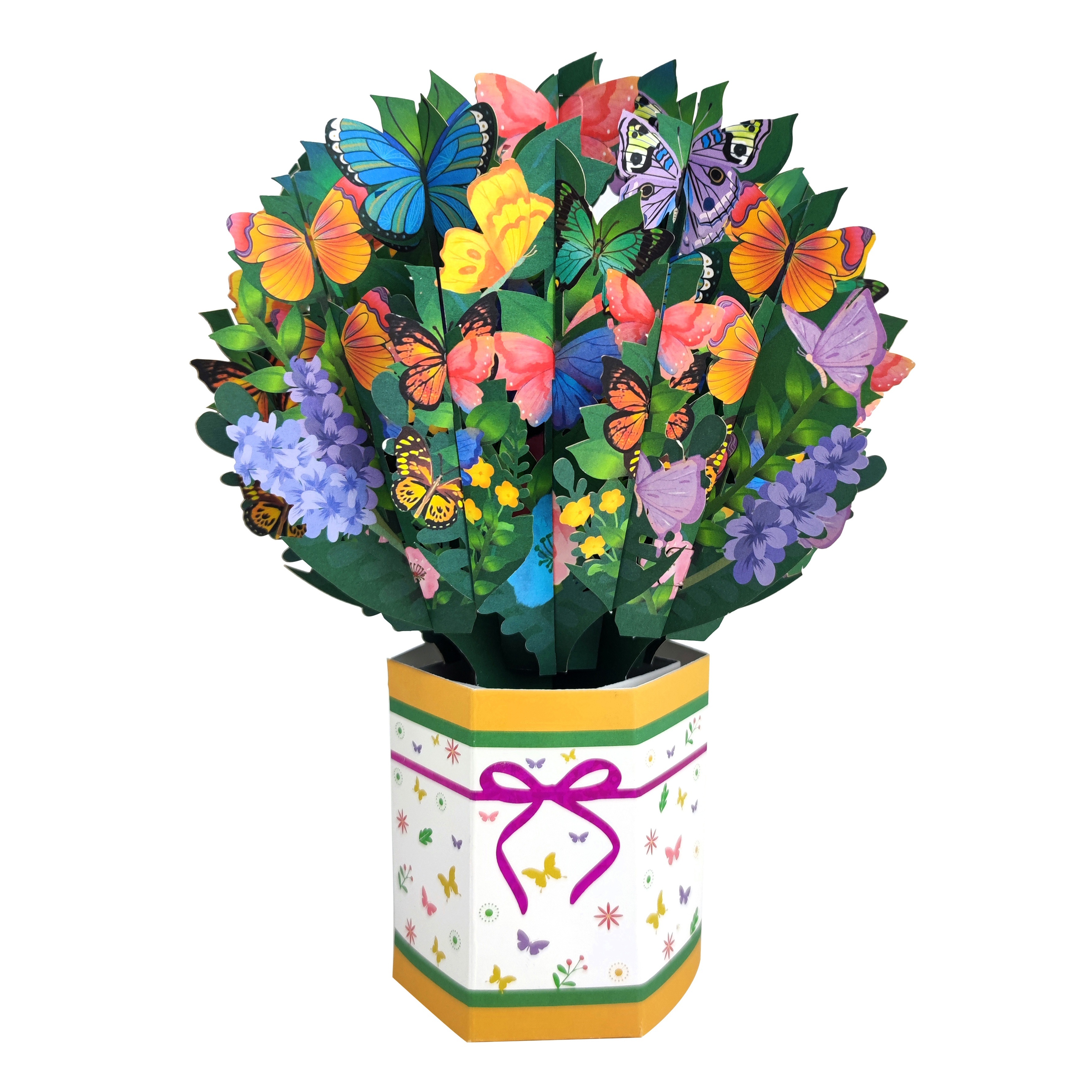 Paper Love HugePop Butterfly Flower Bouquet 3D Popup Card, with Detachable Paper Bouquet, for Birthday, Get Well, Love, Thank You, All Occasion 